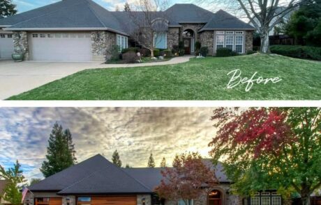 CHI, Plank Model 2357, Cedar, Oversized Plain Windows, 1-Window per Section, Left Side, Black Window Frames CHI, Plank Model 2357, Cedar, Oversized Plain Windows, 1-Window per Section, Left Side, Black Window Frames